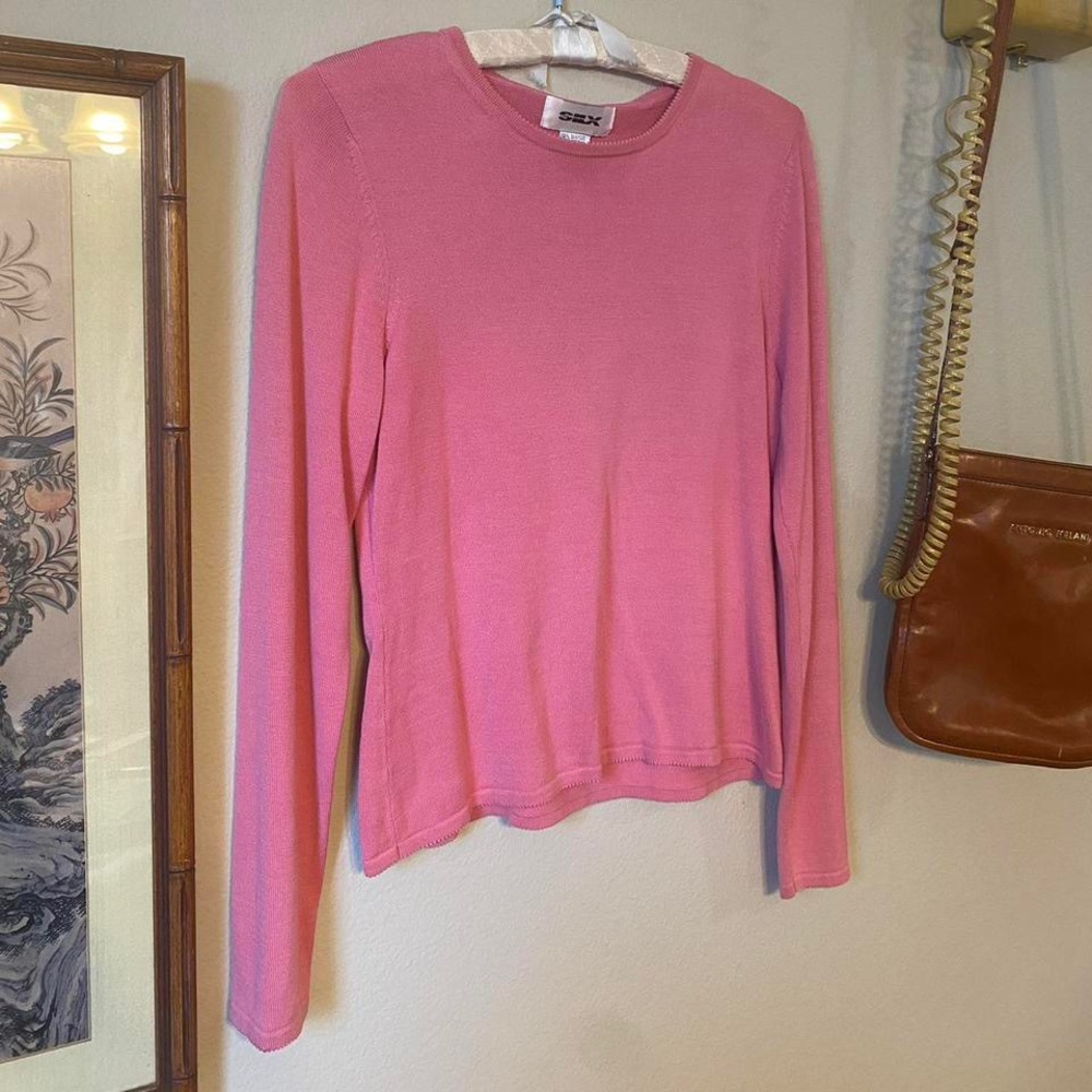 Long Sleeve Silk Pink Top